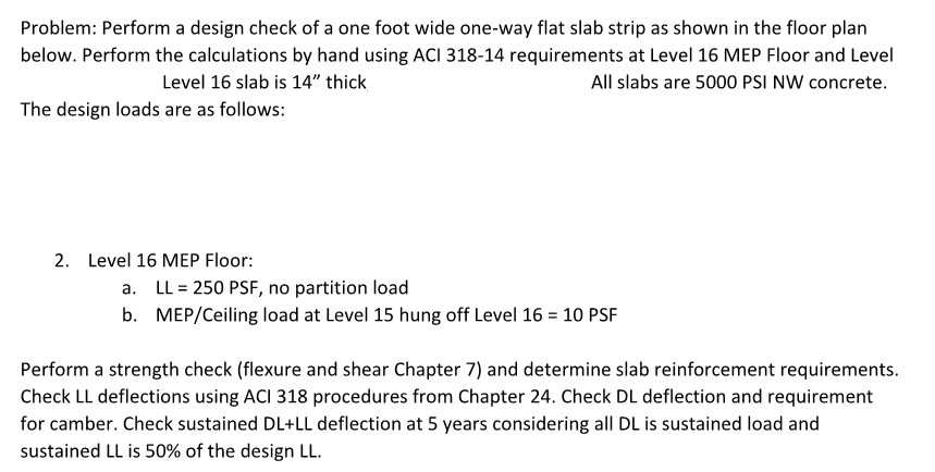 Problem Perform A Design Check Of A One Foot Wide Chegg Com