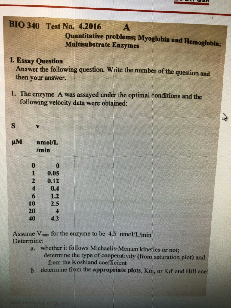 4.2016 No. A 340 BIO M Test Problems; Quantitative ...