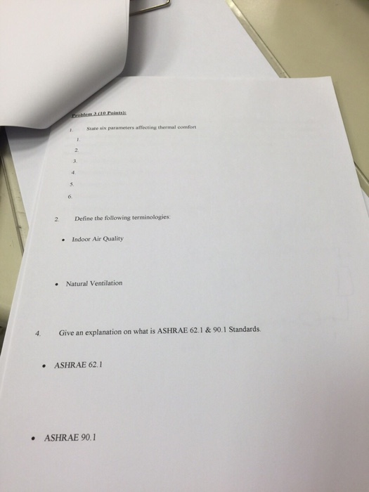 Solved State Six Parameters Affecting Thermal Comfort 5