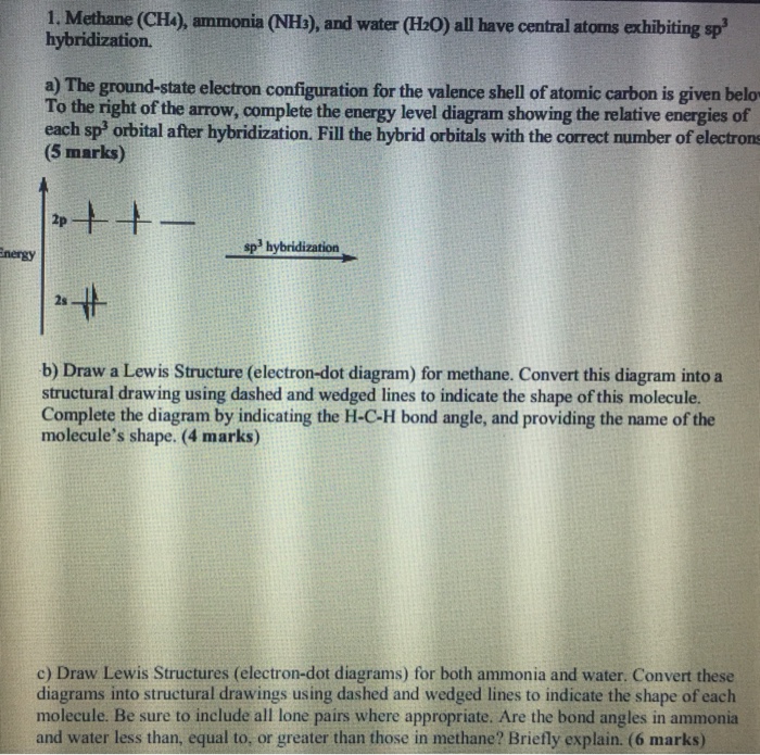 (CHA), Water ... Solved: A 1. And Methane (NHb), (H:0) Ammonia