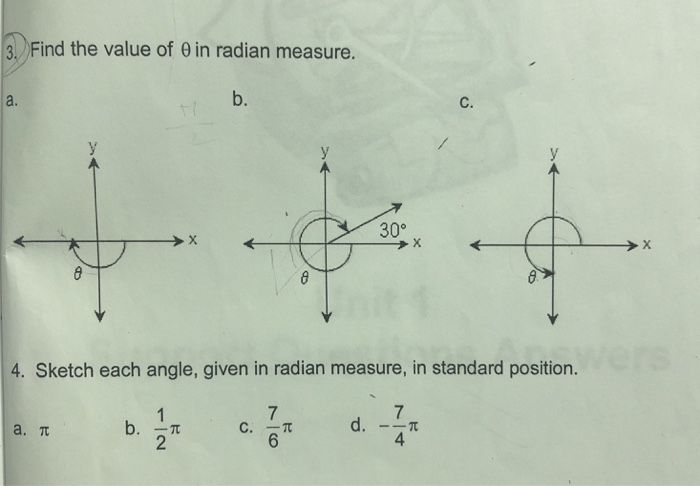 Solved Find The Value Of 8 In Radian Measure B S 300 4 Chegg Com
