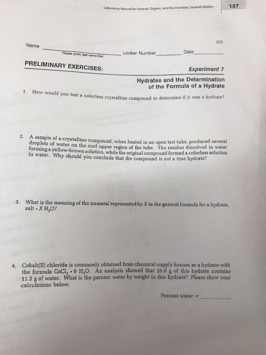 Chemistry 107 lab manual