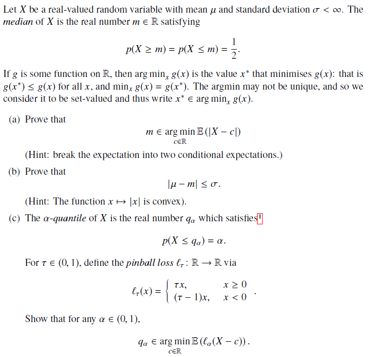 Solved Let X Be A Real Valued Random Variable With Mean M Chegg Com