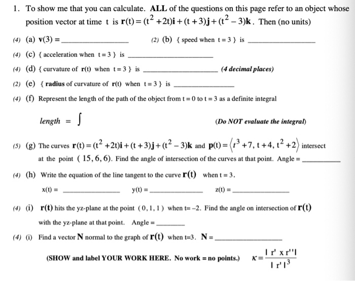 Solved 1 To Show Me That You Can Calculate All Of The Q Chegg Com