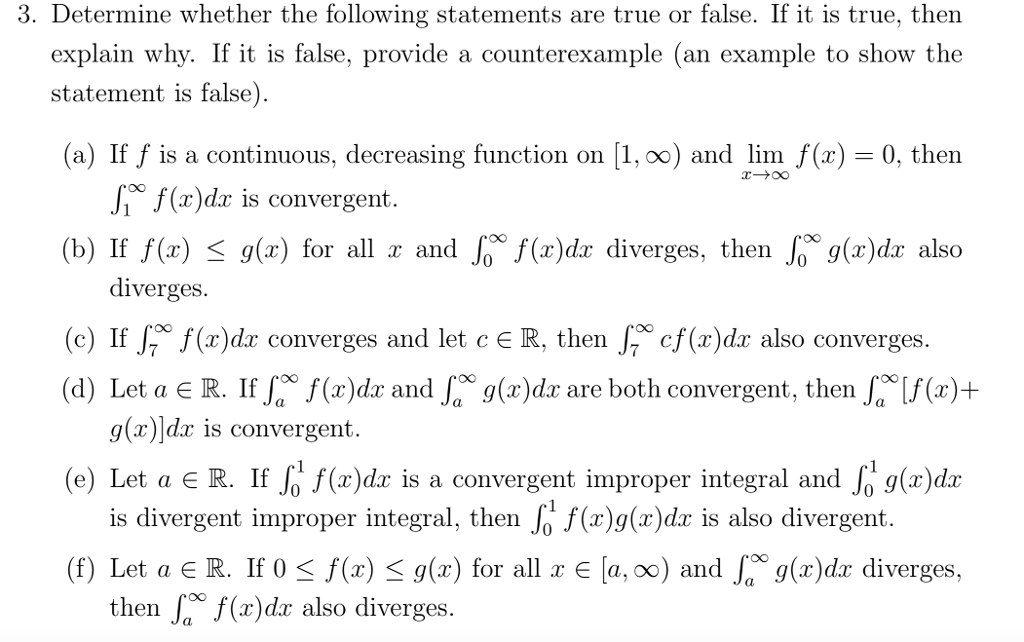Solved 3 Determine Whether The Following Statements Are Chegg Com