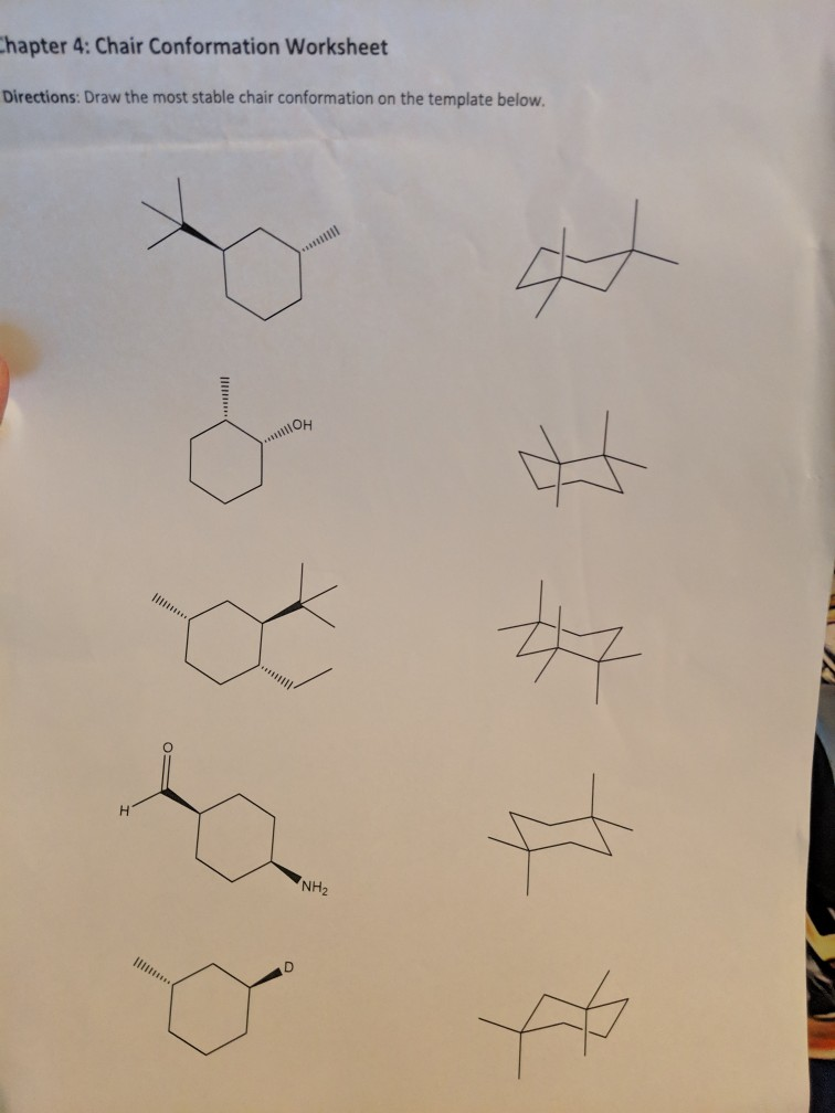Solved Hapter 4 Chair Conformation Worksheet Directions Chegg Com