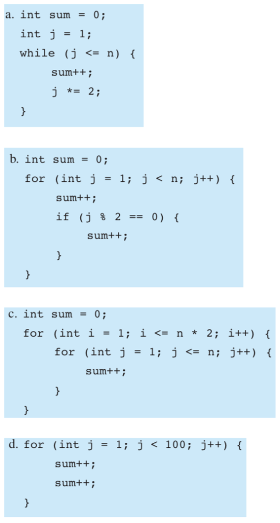 Solved Approximate The Runtimes Of The Following Code Fra Chegg Com