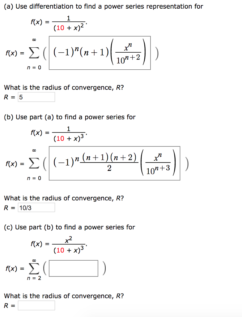 Solved A Use Differentiation To Find A Power Series Rep Chegg Com