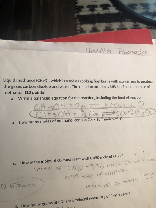 3 Liquid Methanol Ch40 Which Is Used As Cooking Chegg 