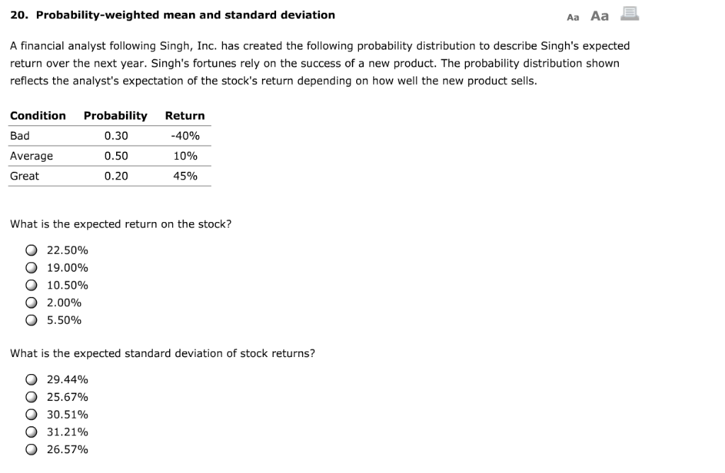weighted standard deviation given standard deviation