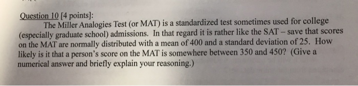 Solved Question 10 14 Points The Miller Analogies Test