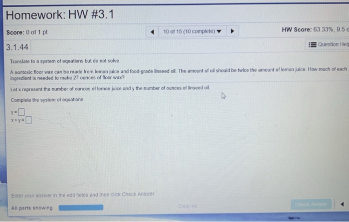 Solved Homework Hw 31 Score 0 Of 1 Pt 3 1 44 10 Of 15