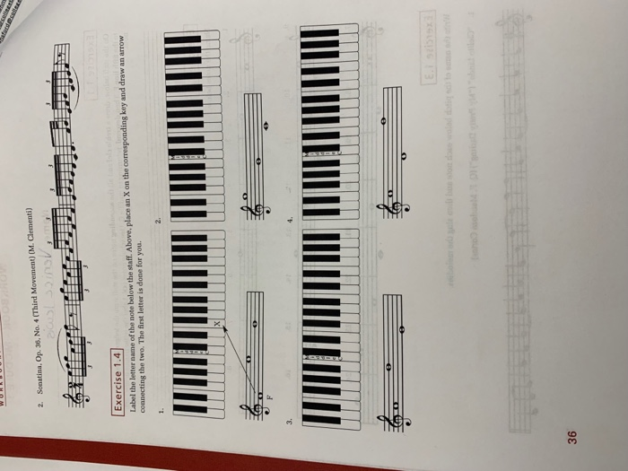 Exercise 1 1 On The Staff Below Draw A Treble Cle Chegg Com