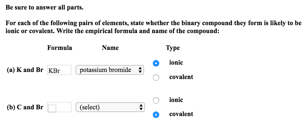Solved Be Sure To Answer All Parts. Each Of The Following
