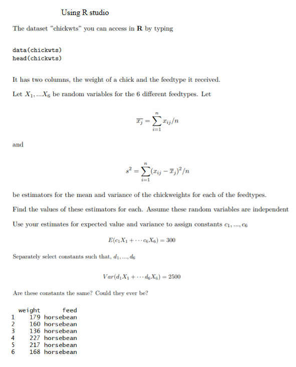 Solved Using R studio The dataset 