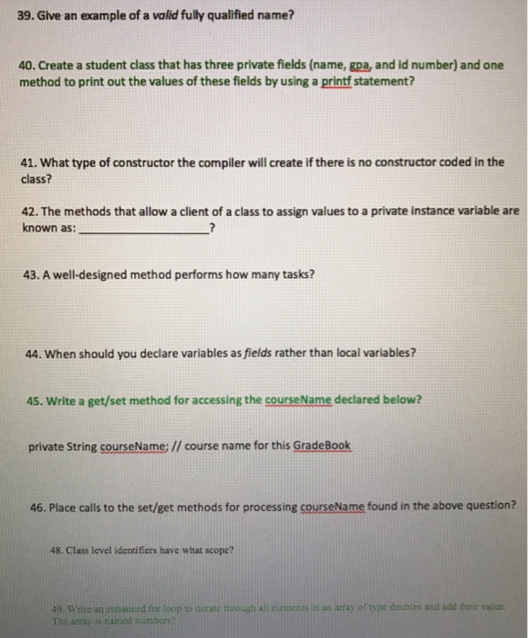 Solved Give An Example Of A Valid Fully Qualified Name C Chegg Com