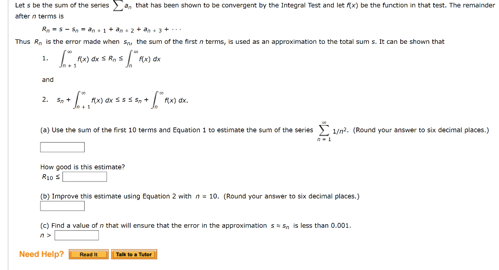 Solved Let S Be The Sum Of The Seriesan That Has Been Sho Chegg Com