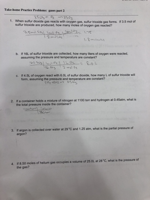 Solved: Take-home Practice Problems: Gases Part 2 25 Cart ...