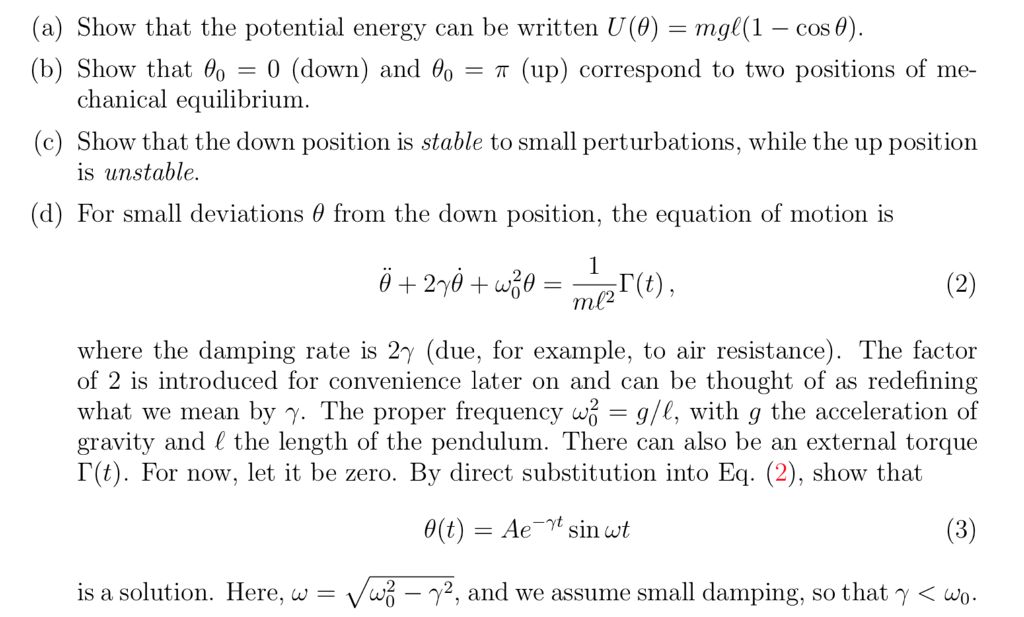 Solved A Show That The Potential Energy Can Be Written Chegg Com