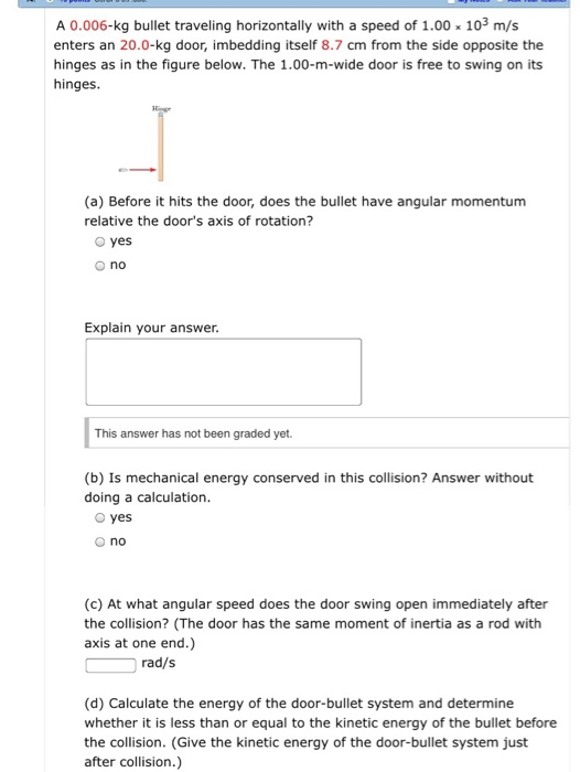 Solved A 0 006 Kg Bullet Traveling Horizontally With A Sp