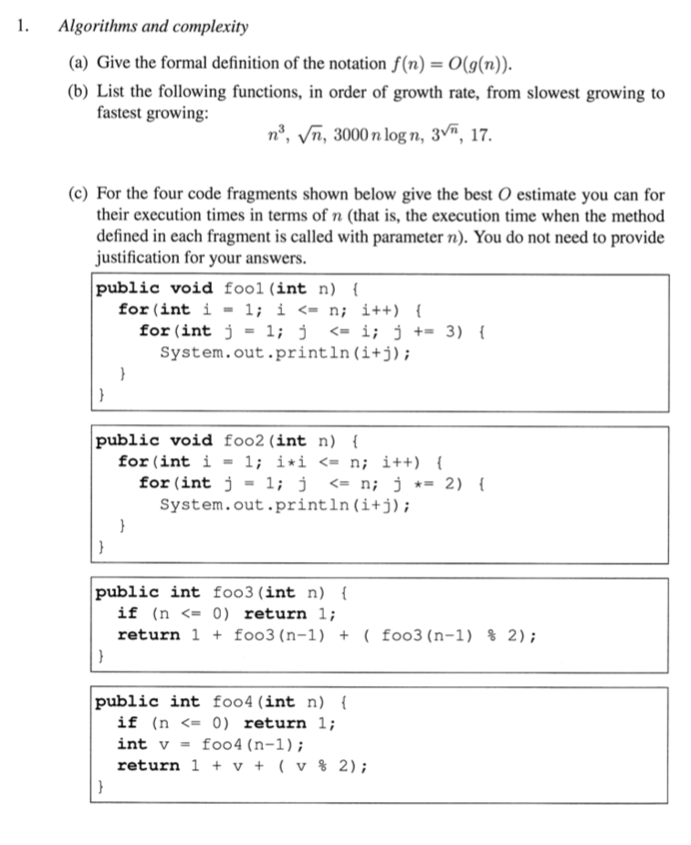 Solved 1 Algorithms And Complexity A Give The Formal De Chegg Com