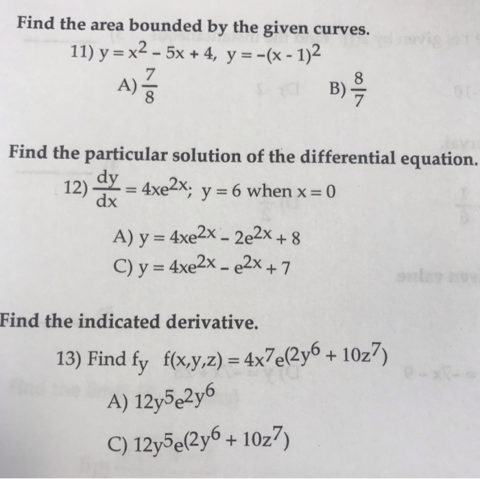 Solved Find The Area Bounded By The Given Curves 11 Y X2 Chegg Com