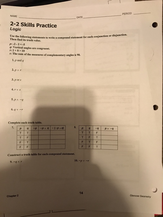 Solved Name Ohsw Rete Date 2 1c 11 Unit 2 Logic Proo Chegg Com