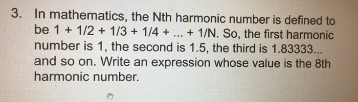 harmonic number