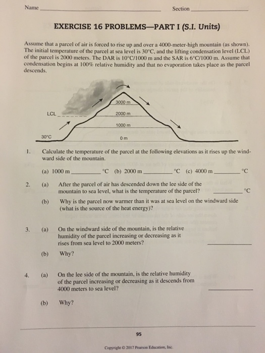 Solved Name Section Exercise 16 Problems Part I S I Uni