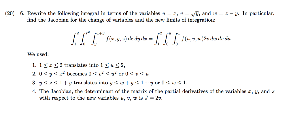 Solved 6 Rewrite The Following Integral In Terms Of Chegg Com