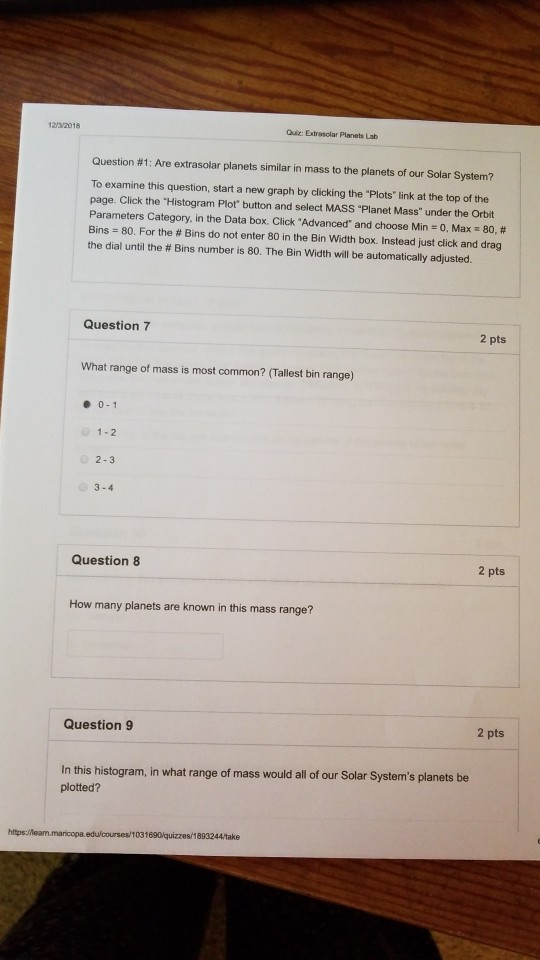 1232018 Quiz Extrasolar Planets Lab Question 1
