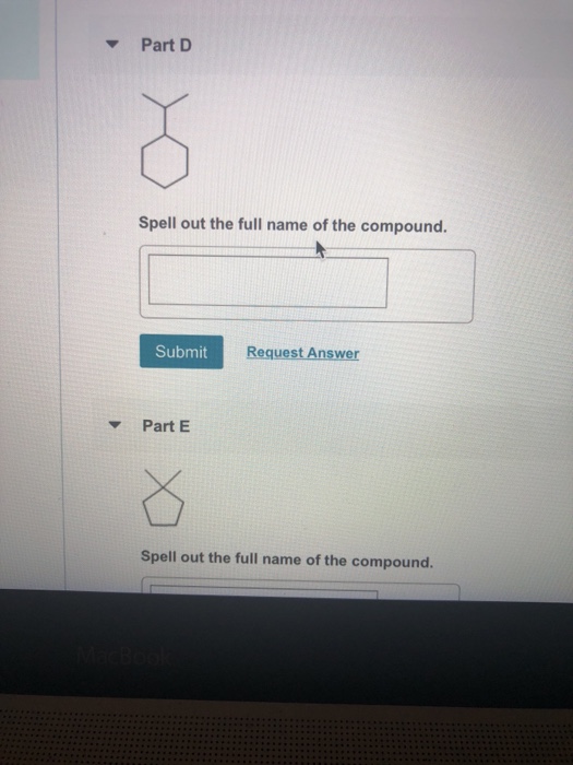 Part D Spell out the full name of the compound.