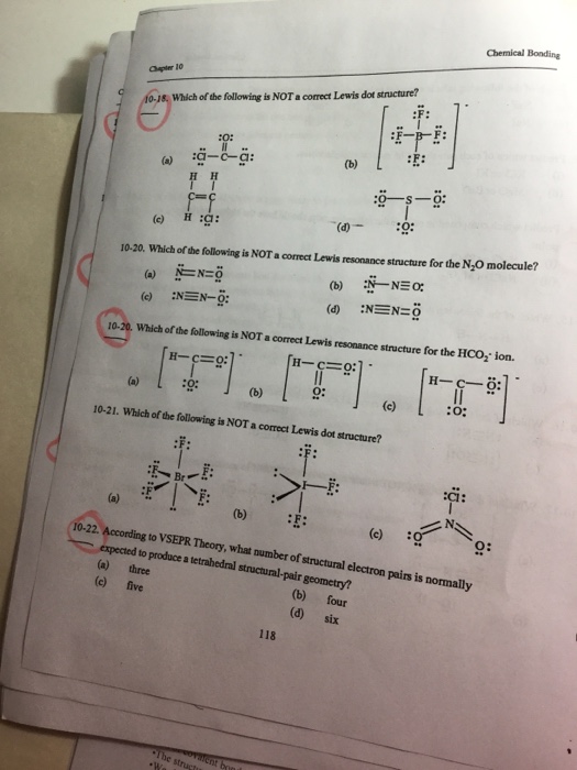 Solved Chemical Bonding 0 18 Which Of The Following Is N Chegg Com