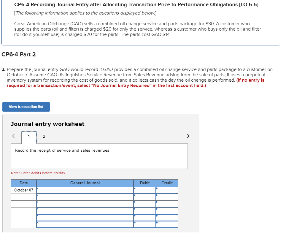 CP6-4 Recording Journal Entry after Allocating | Chegg.com