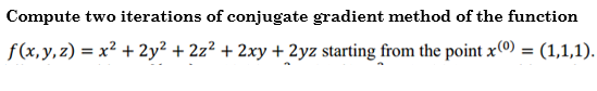 Conjugate gradient method optimization picture