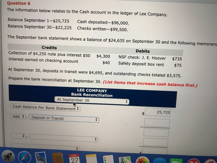 Solved Question 6 The information below relates to the Cash 