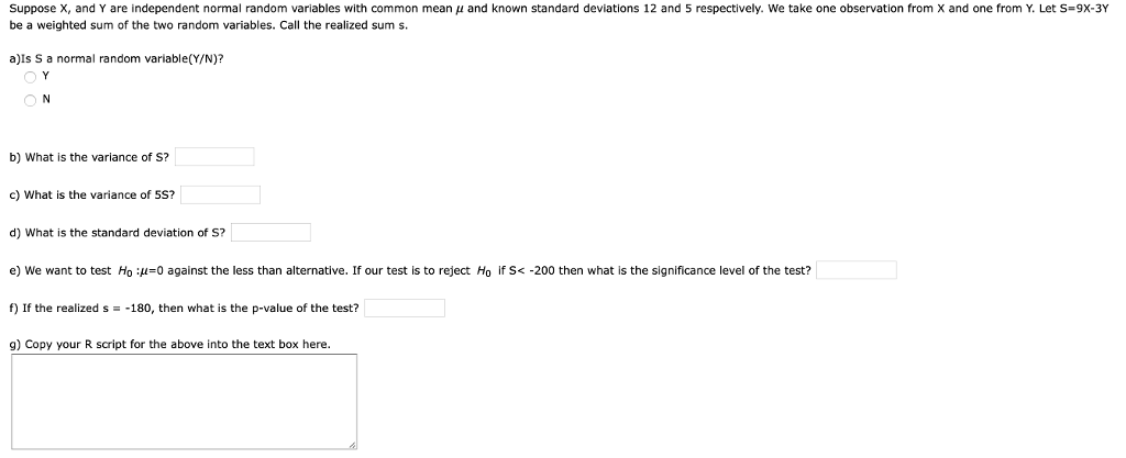 Solved Suppose X And Y Are Independent Normal Random Var Chegg Com