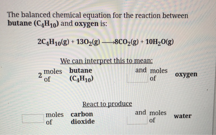 Solved The Balanced Chemical Equation For The Reaction Chegg Com