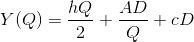 hQ AD Y (Q) =-+-+ cD 2 Q