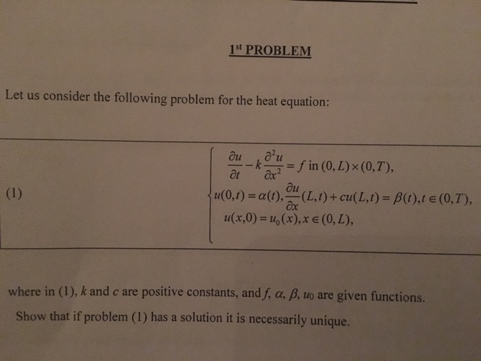 Solved 1st Problem Let Us Consider The Following Problem Chegg Com