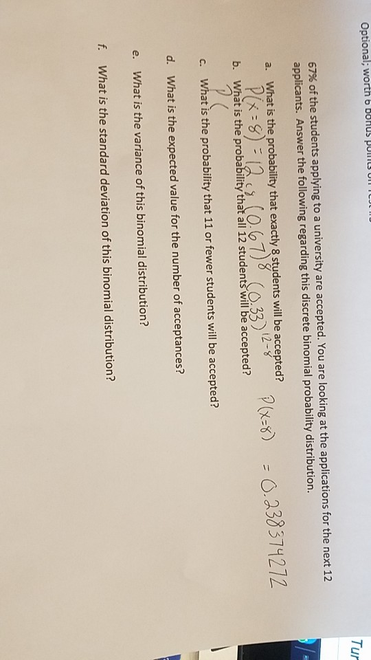 Solved Optional Worth B Bonus Puililu Tur 67 Of The Stu