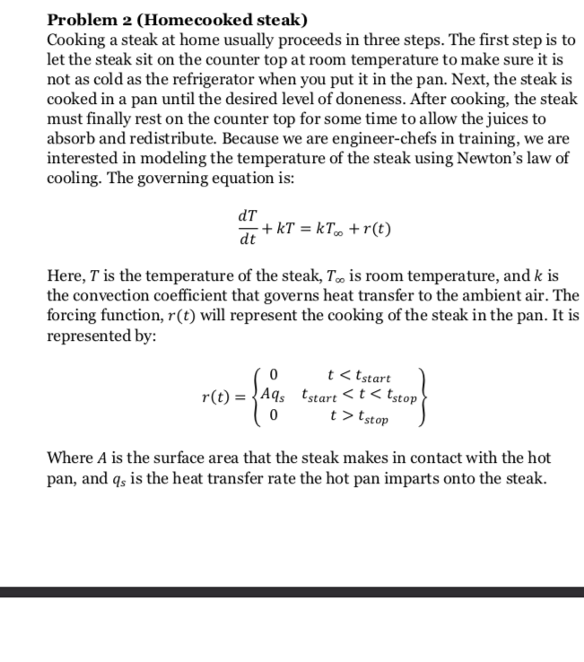 Solved Problem 2 Homecooked Steak Cooking A Steak At Ho