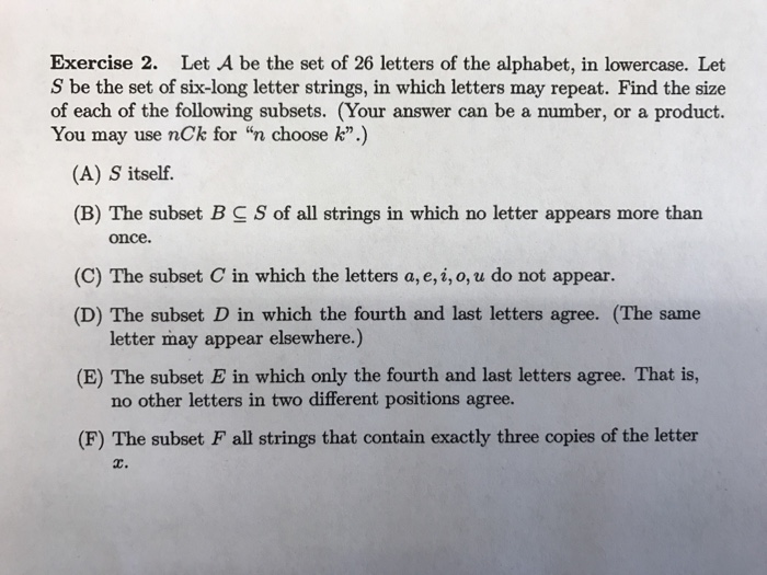 Solved Let A Be The Set Of 26 Letters Of The Alphabet In Chegg Com