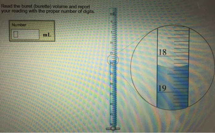 Solved Read The Buret (burette) Volume And Repor Your Rea