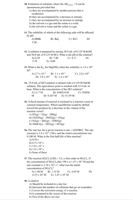 Solved 50 Formation Of Solutions Where The Ah Can Be Spo Chegg Com