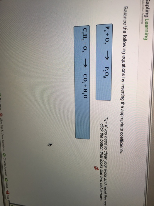 Write a balanced equation image