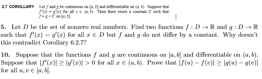 Solved 2 7 Corollary Let F And G Be Continuous On A B Chegg Com