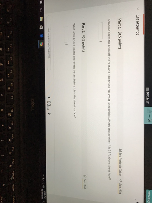 Solved A Brick Lies Perilously Close To The Edge Of The Flat Chegg Com