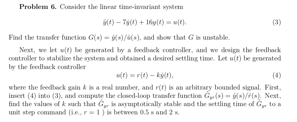 Problem 6 Consider The Linear Tim T System E Inva Chegg Com