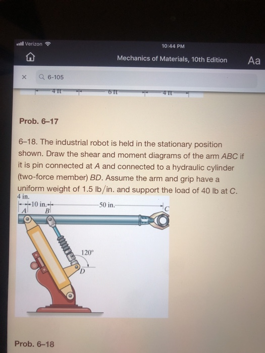 Solved L Verizon 10 44 Pm Mechanics Of Materials 10th Ed Chegg Com